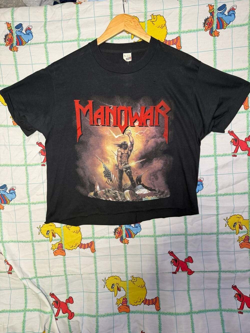 Vintage 1989 Manowar Kings of Metal Tour Cropped T-Shirt